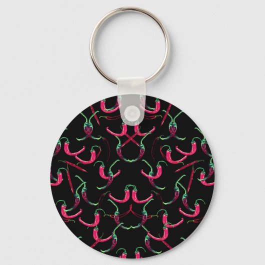 Hete Peppers Douaneachtergrond Sleutelhanger (Voorkant)
