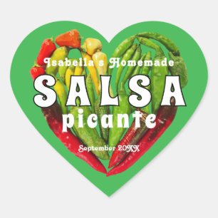 hete pittige chilipepers hart Salsa picante Sticker