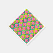 Hete Roze #2, Gele, Blauwgroen Marokkaanse Servet (Hoek)