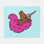 Hete Roze Afro Eenhoorn Fleece Deken (Voorkant (Horizontaal))