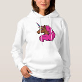 Hete Roze Afro Eenhoorn Hoodie (Voorkant)