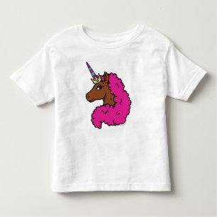Hete Roze Afro Eenhoorn Kinder Shirts