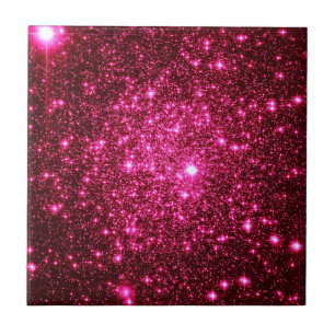 Hete Roze Astrale Glitter Tegeltje