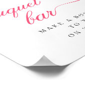 Hete Roze Bloemen Boeket Bar Poster (Hoek)