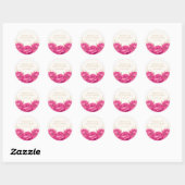 Hete Roze Bloemen Elegante Quinceanera Ronde Sticker (Vel)