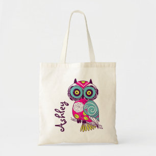 Hete Roze  Bloemenuil   Gepersonaliseerde Canvas t Tote Bag