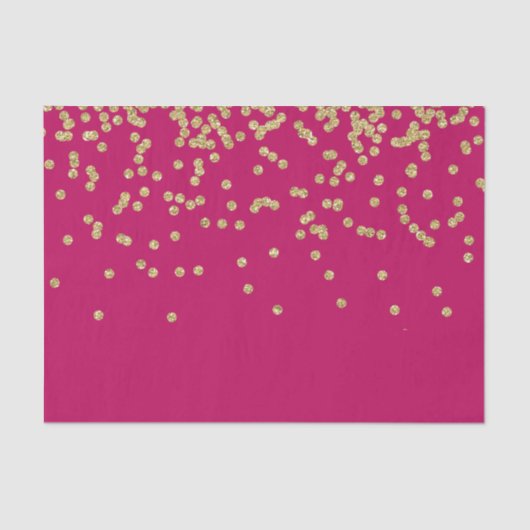 Hete roze en gouden Confetti Tissuepapier (Voorkant)