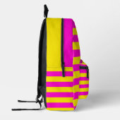Hete roze en kanariegele strepen bedrukte rugzak (Links)