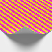 Hete roze en kanariegele strepen cadeaupapier (Hoek)