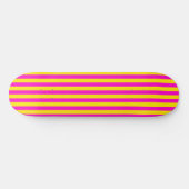 Hete roze en kanariegele strepen skateboard (Horizontaal)