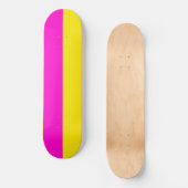 Hete roze en kanariegele strepen skateboard (Voorkant)