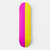 Hete roze en kanariegele strepen skateboard (Voorkant)