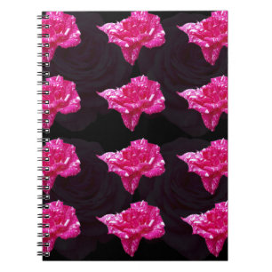 Hete roze en zwart Roos patroon, Notitieboek