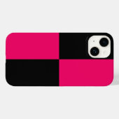 Hete Roze en Zwarte Kleurenblokken Case-Mate iPhone Case (Achterkant (horizontaal))