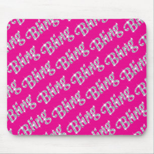 Hete Roze Faux de muismat van het diamant bling