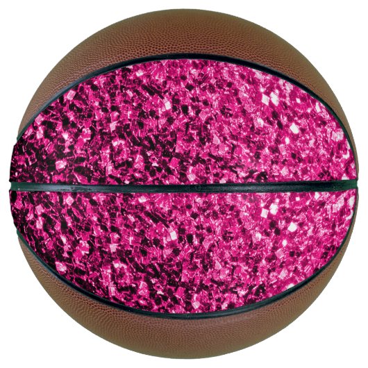 Hete roze faux glitter schittert bling basketbal (Voorkant)