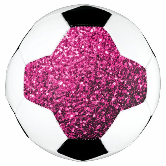 Hete roze faux glitter schittert bling voetbal (Voorkant)