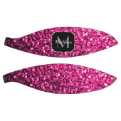 Hete roze faux glitter sparkle Monogram naam Basketbal (Panelen)