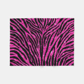 Hete Roze Faux schittert het Gestreepte Patroon Fleece Deken (Voorkant (Horizontaal))