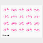 Hete Roze Fiets; fiets Ronde Sticker (Vel)