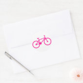 Hete Roze Fiets; fiets Ronde Sticker (Envelop)