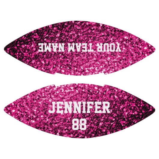 Hete roze glitter sprankelt Jouw naam Team American Football (Panelen)