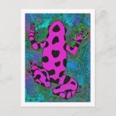 Hete Roze Kikker met Zwarte Vlekken Feestdagenkaart (Voorkant)