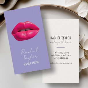 Hete roze lippen Paarse make-up Visitekaartje