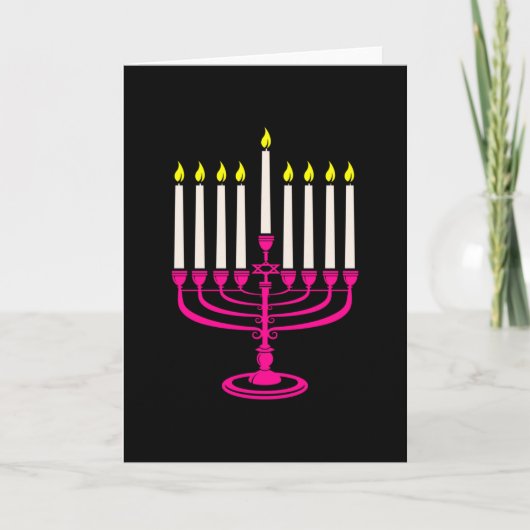 hete roze menorah hanukkah purim (Voorkant)