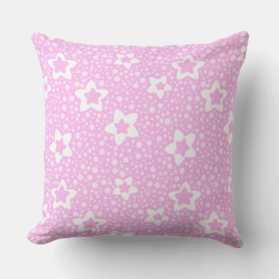 Hete roze retro polka stippen met bloemmotief kussen