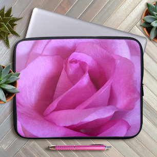 Hete roze roos bloem foto eenvoudige gedurfde mode laptop sleeve