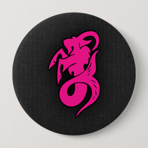 Hete Roze Steenbok Ronde Button 4,0 Cm