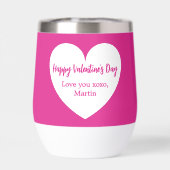 Hete roze witte hart Valentijnsdag (Achterkant)