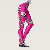 Hete Roze Zebraprint Patchwork Leggings (Rechts)