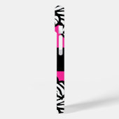 Hete roze zwart-witte zebra patroon hartnaam Case-Mate iPhone case (Achterkant / Links)
