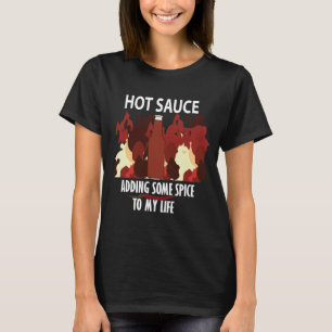 hete sauzen ketchup vuur rode chilipeper t-shirt