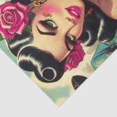 hete Tattoo meisje Tissuepapier (Detail)