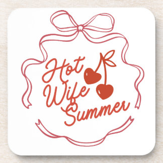 Hete Vrouw Zomer | Schattig Meisjesachtig Kersens  Bier Onderzetter