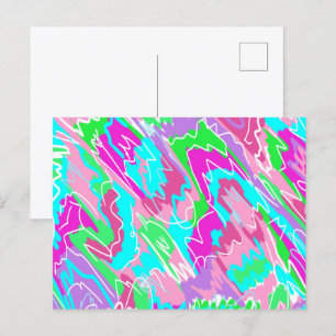 Hete Zomervibes Abstracte Kunst Briefkaart