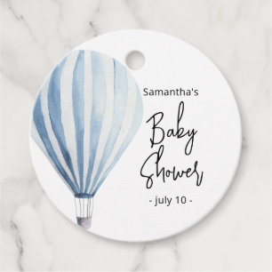 Heteluchtballon - babyshower bedankjes labels