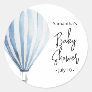 Heteluchtballon - babyshower ronde sticker