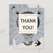  heteluchtballon bedankt bruiloft briefkaart (Voorkant / Achterkant)