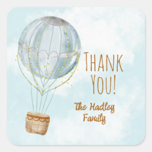 Heteluchtballon Bedankt Vierkante Sticker