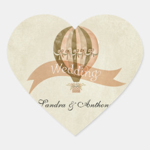  heteluchtballon bruiloft uitnodiging Sticker