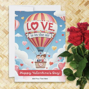 Heteluchtballon Cute Valentijnsdag Op Maat Gemaakt Feestdagenkaart