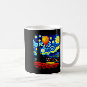 Heteluchtballon in de stijl van Van Gogh sterrenhe Koffiemok