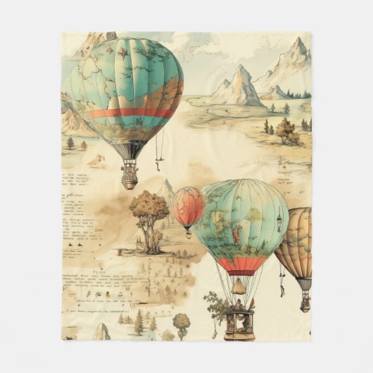  heteluchtballon in een sereen landschap (10) fleece deken (Voorkant)