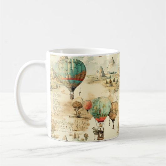  heteluchtballon in een sereen landschap (10) koffiemok (Links)