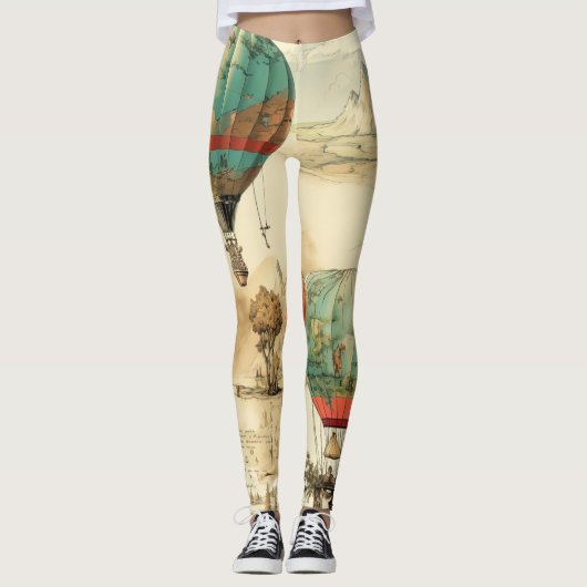 heteluchtballon in een sereen landschap (10) leggings (Voorkant)