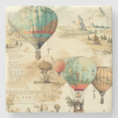 heteluchtballon in een sereen landschap (10) stenen onderzetter (Voorkant)